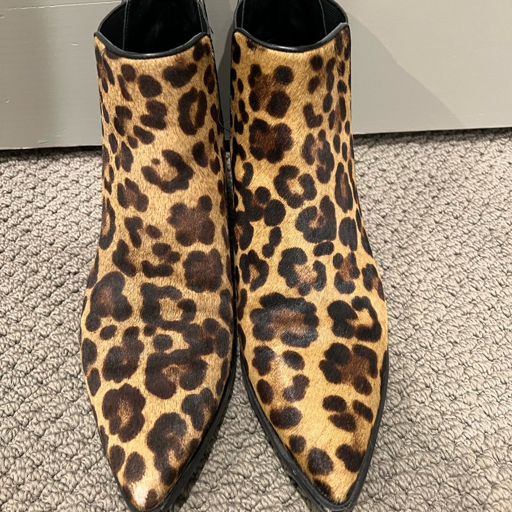 Marc Fisher leopard ankle boots